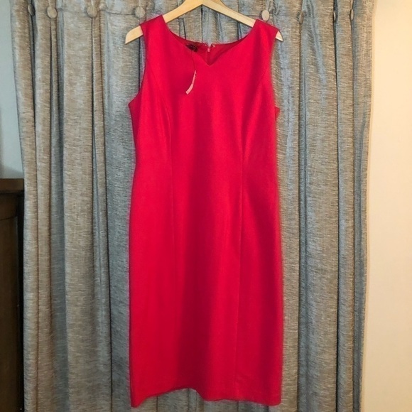 NWT Talbots Pink Small V Neck Sleeveless Sheath Dress Size 10 - Picture 3 of 16